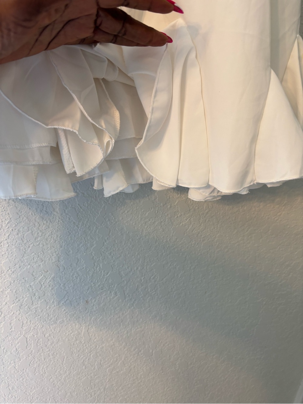 ADVIDLOVE babydoll, Coquette, White Ruffle Hem Circle Skirt with Elastic Waist - Picture 4 of 9